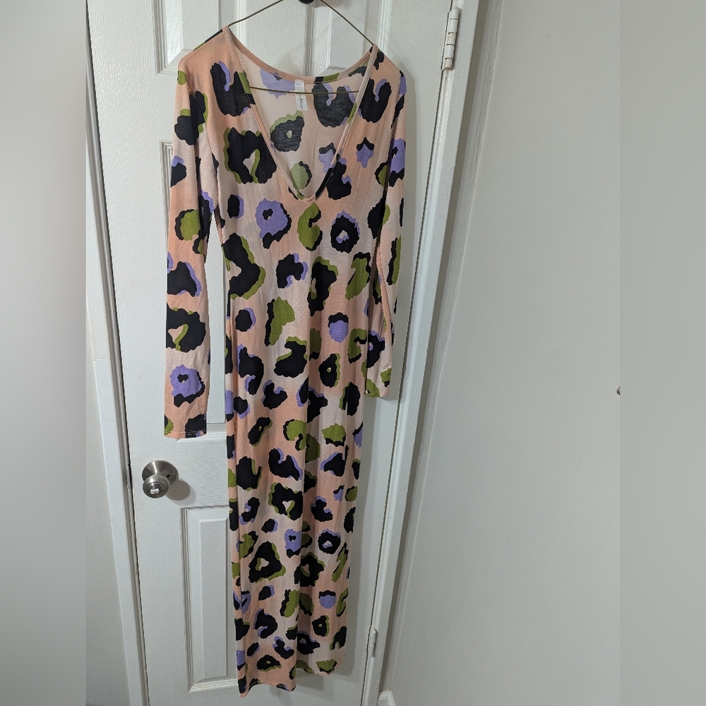 Vibrant Floral Long Sleeve Maxi Dress